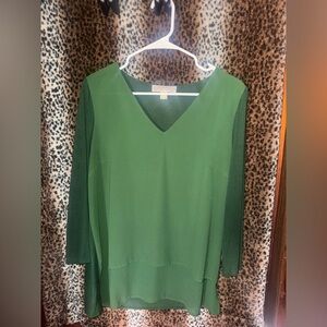 MICHAEL Michael Kors Emerald Green V-Neck Top
